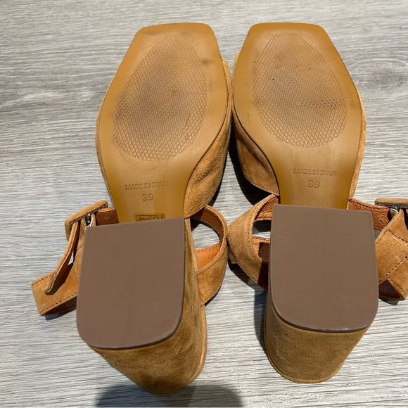 L’intervalle Brown Suede Square Toe Heeled Sandals - Picture 7 of 7